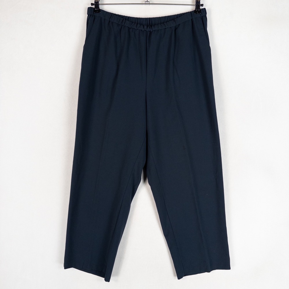 Maggie Barnes Pants 16WP Navy Blue Elastic Waist Straight Leg Business Casual *